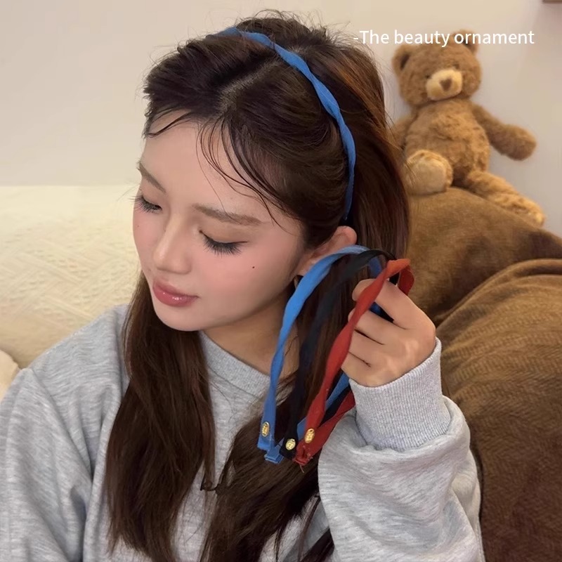 韩系复古细边螺旋发箍女2025新款外出百搭头箍高级感洗脸发卡发饰