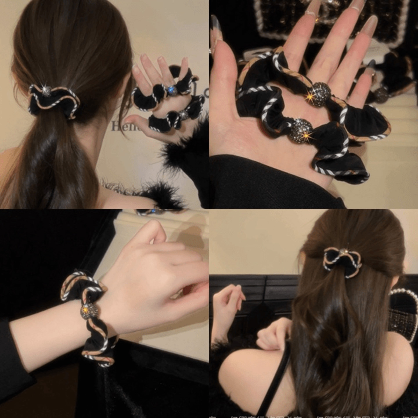 韩版轻奢牛奶丝大肠发圈女高弹力丸子头发绳高级感扎马尾头绳发饰