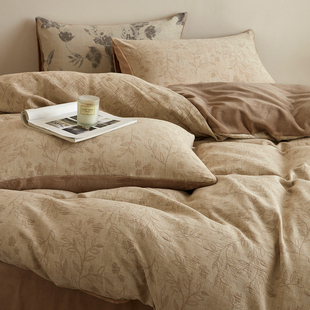 轻奢高端纯棉加绒四件套a面全棉b婴儿绒牛奶绒被套床单珊瑚绒加厚