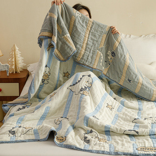 A类纯棉五层纱布儿童泡芙被可机洗夏凉被春秋被空调被秋2024新款