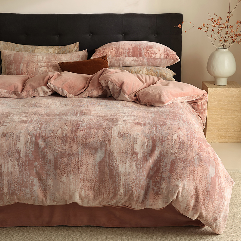 冬床单四件套牛奶绒加厚毛绒被套