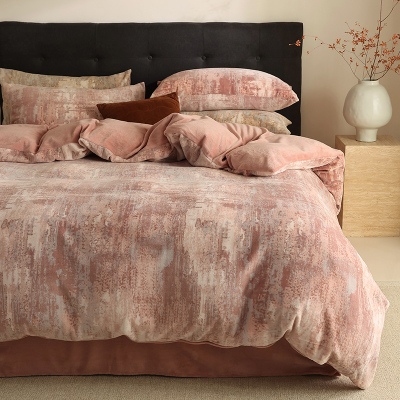 冬床单四件套牛奶绒加厚毛绒被套