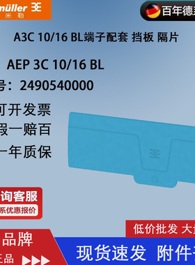 魏德米勒AEP 3C 10/16 BL A系列插拔式蓝色端子端板 2490540000