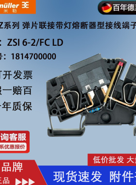 ZSI 6-2/FC LD 魏德米勒弹片式带灯斜坡式保险丝端子 1814700000