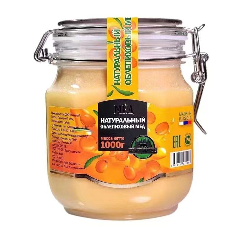 正宗捕蜜熊俄罗h斯原装进口沙棘蜂蜜野生无添加纯天然结晶蜜1000g,传统滋补营养品,蜂蜜,淘宝优惠券,粉丝福利购,淘宝优惠卷