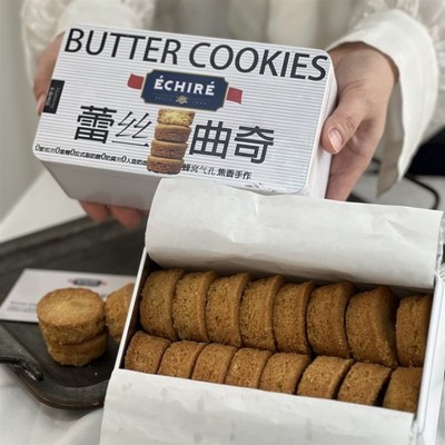 麦萌10品ECHIRE联名s艾许黄油蕾丝曲奇原味巧克力动物黄油饼干礼