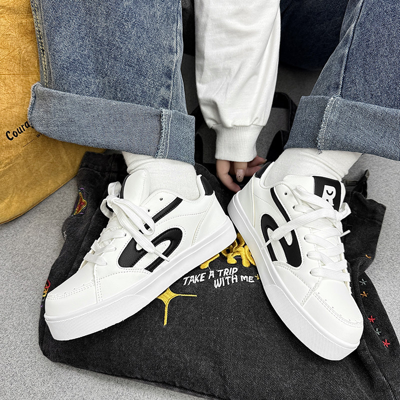 春季新款 ins 潮板鞋女黑白拼色厚底百搭休闲鞋运动情侣小白鞋男,流行男鞋,休闲板鞋,淘宝优惠券,粉丝福利购,淘宝优惠卷