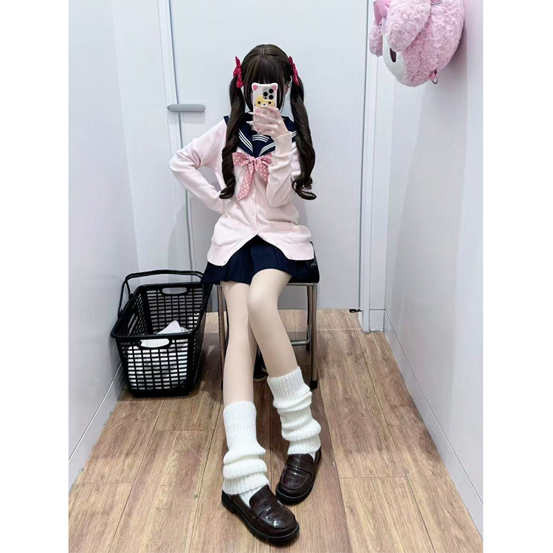 纯色日系学院风针织开衫叠穿秋冬新款JK制服宽松百搭外套上衣毛衣