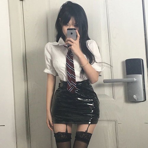辣妹jk套装裙女包臀皮裙学院风女