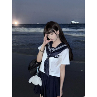 套装 夏季 款 中间服 外搭JK裙时尚 短袖 JK制服学院风水手服长袖 衬衫