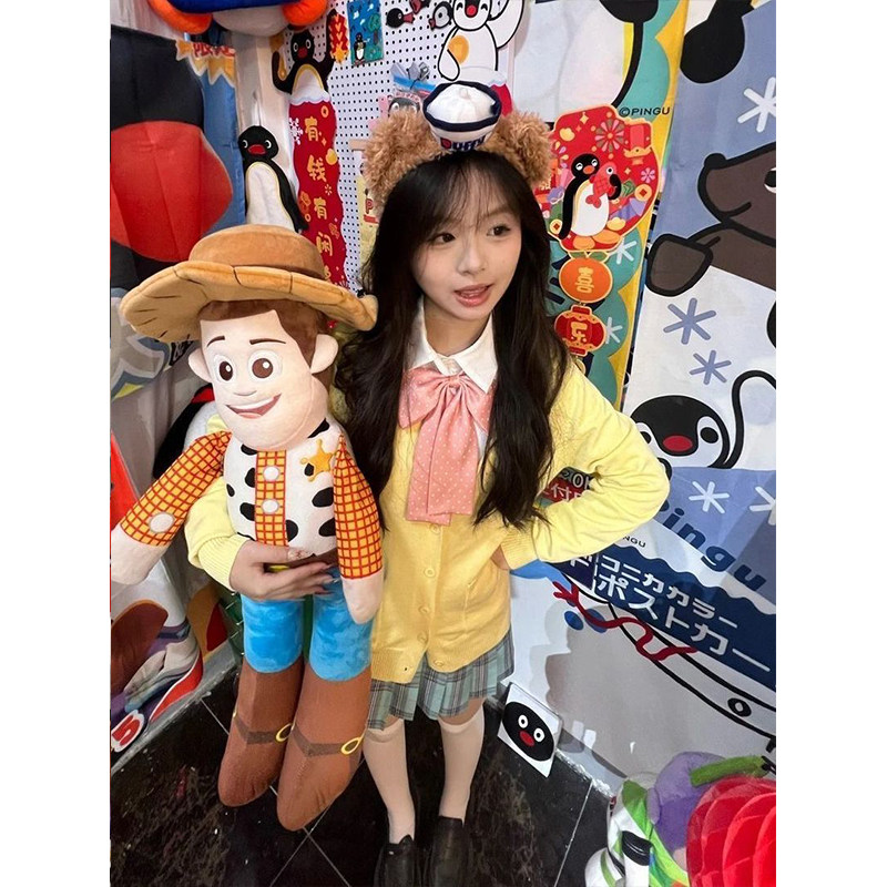 原创jk制服针织衫黄色开衫毛衣学院风穿搭叠穿衬衫长袖璃海裙套装