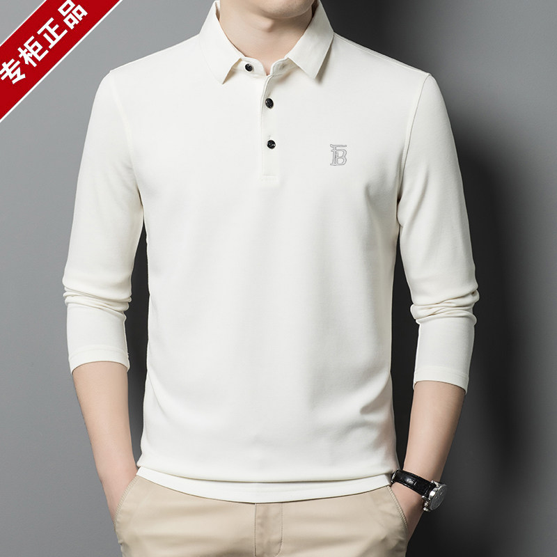 2025年秋冬季新款伦巴宝利娇长袖T恤男士羊绒薄款保暖翻领POLO衫