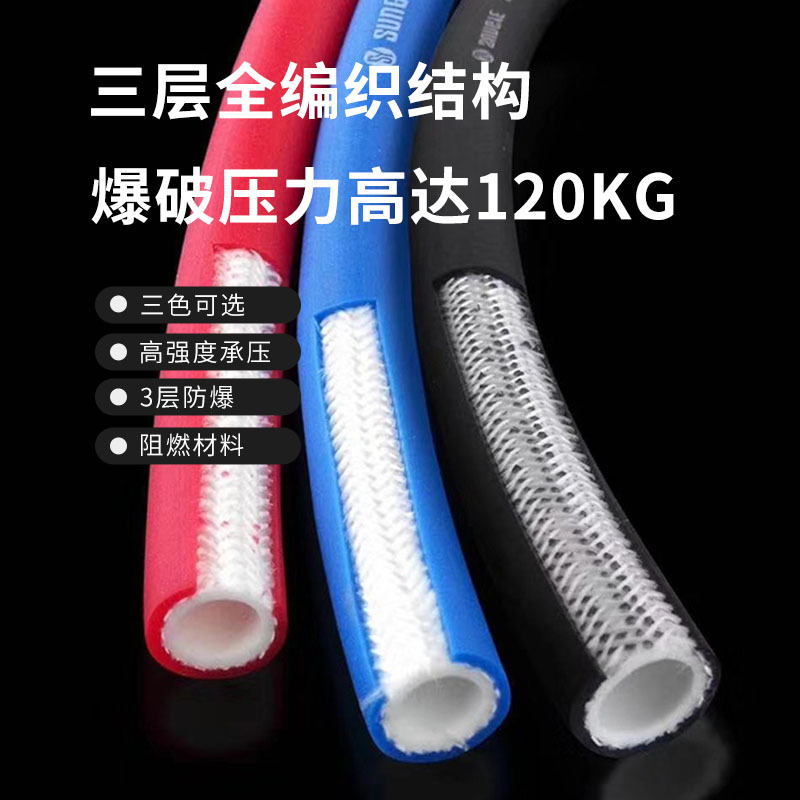 尚野橡塑编织高压柔软耐磨耐寒氧气乙炔管风炮汽保高温模具水管
