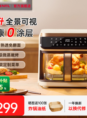 Apixintl安本素空气炸锅家用0涂层新款大容量6L全玻璃可视电炸锅