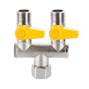 铜4分三通接头活接带开关自来水热水器水管分流器一分二3通分水阀