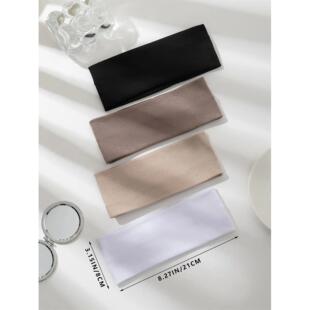 4Pcs/Set Fashion Wide Solid Color HairBands Soft Elastic Hea