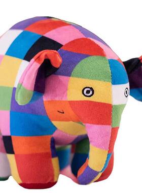 Kawaii Anime Elmer The Elephant Figure Plush Doll Cute Carto