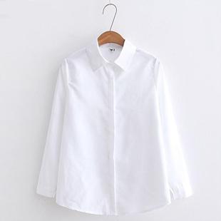 2018 New Casual Woman Office Blouse Long Sleeve White Shirt