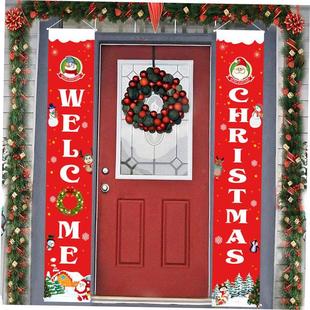 Curtain Door Porch decoration Banner Christmas Flag Couplet