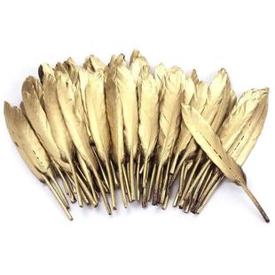 Plated Feathers 50pcs for Gold 7inches Christmas bag