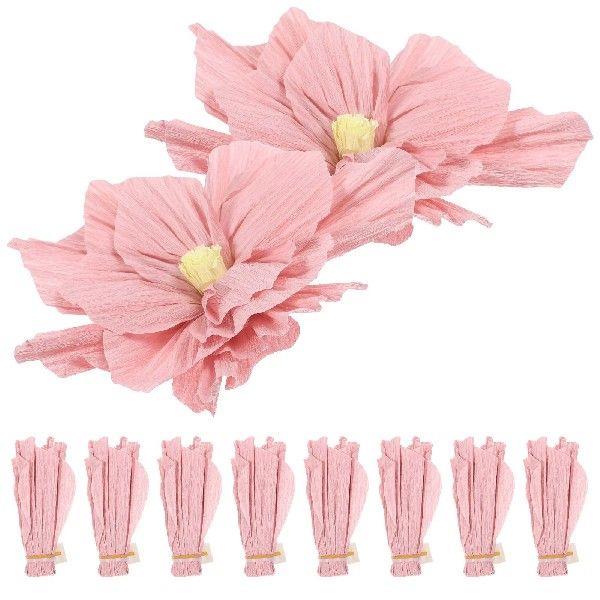 10 Pcs Fake Plants Crepe Paper Bouquet Craft Adorn Flowers