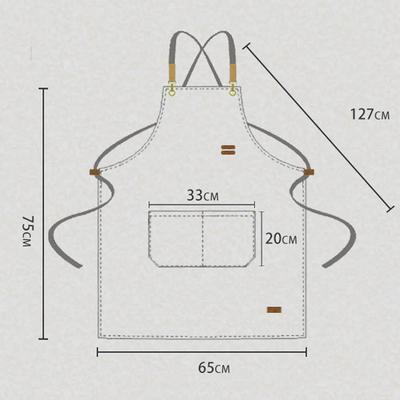 Canvas Waterproof Apron With Four Pockets, Perfect For Resta