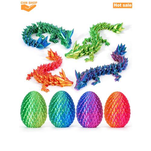 3D Printed Easter Dragon Eggs with Dragon Inside Fidget Toy