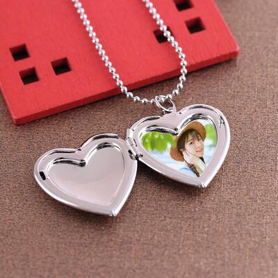1PC Heart Shaped Friend Photo Picture Frame Locket Pendant f