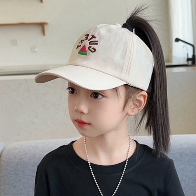 棒球帽大檐可高马尾儿童帽子春秋