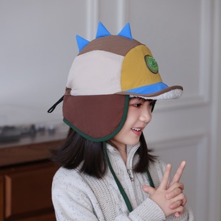 2025新款宝宝帽子秋冬季男童雷锋帽女童护耳鸭舌雷锋帽儿童防风保