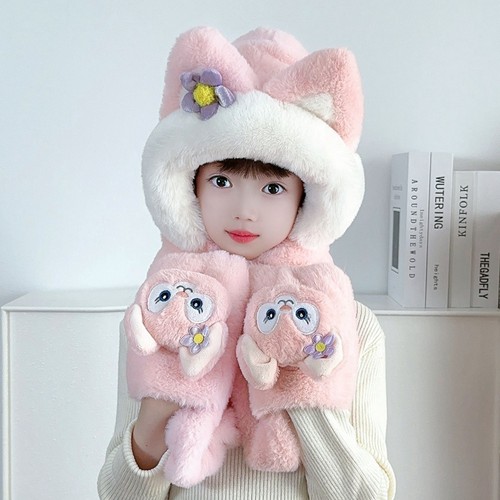 邦爵鸟儿童帽子围巾手套三件套