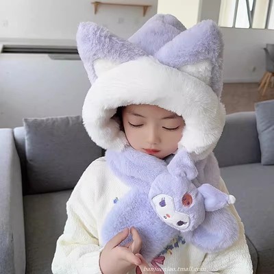 邦爵鸟毛绒可爱加厚儿童帽子冬季