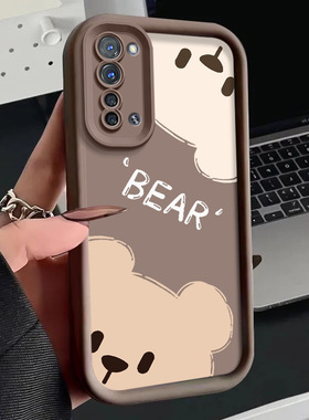 适用OPPOReno3元气版5G手机壳PCRT01的两只熊手机套Reno3新款oppo保护套防摔软壳硅胶男女款网红可爱情侣卡通