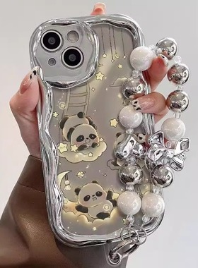 适用iphone苹果15/14/13/12/11/x/xs/xr/8/7/6/6s手机壳pro新款熊猫104电镀max软壳plus硅胶套男女款全包卡通