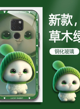 适用华为mate20X手机壳EVR-AL00手机套的新款保护套防摔软壳硅胶玻璃男女款呆萌兔网红可爱情侣卡通超薄全包