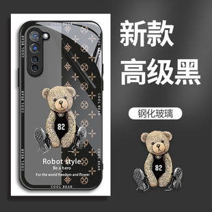 适用OPPOReno3元气版5G手机壳PCRT01的82号熊手机套Reno3新款玻璃oppo保护套防摔软壳硅胶男女款网红可爱情侣