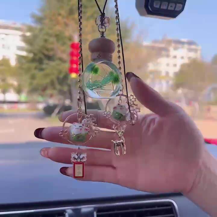 招财猫平安汽车挂件后视镜吊坠车挂一路平安车载挂件高级感车内饰