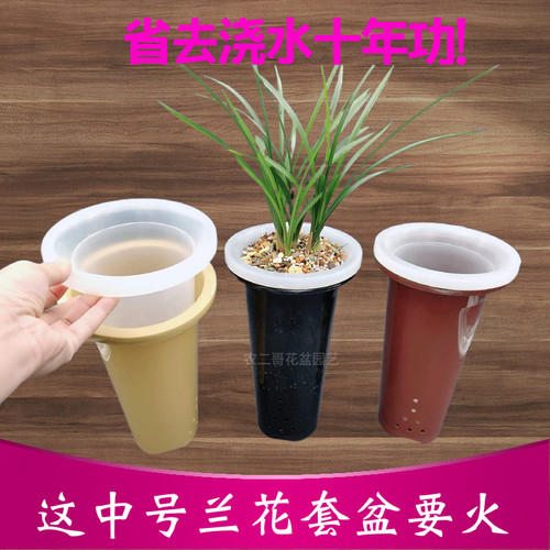 兰花套盆加高加厚塑料简约走根好