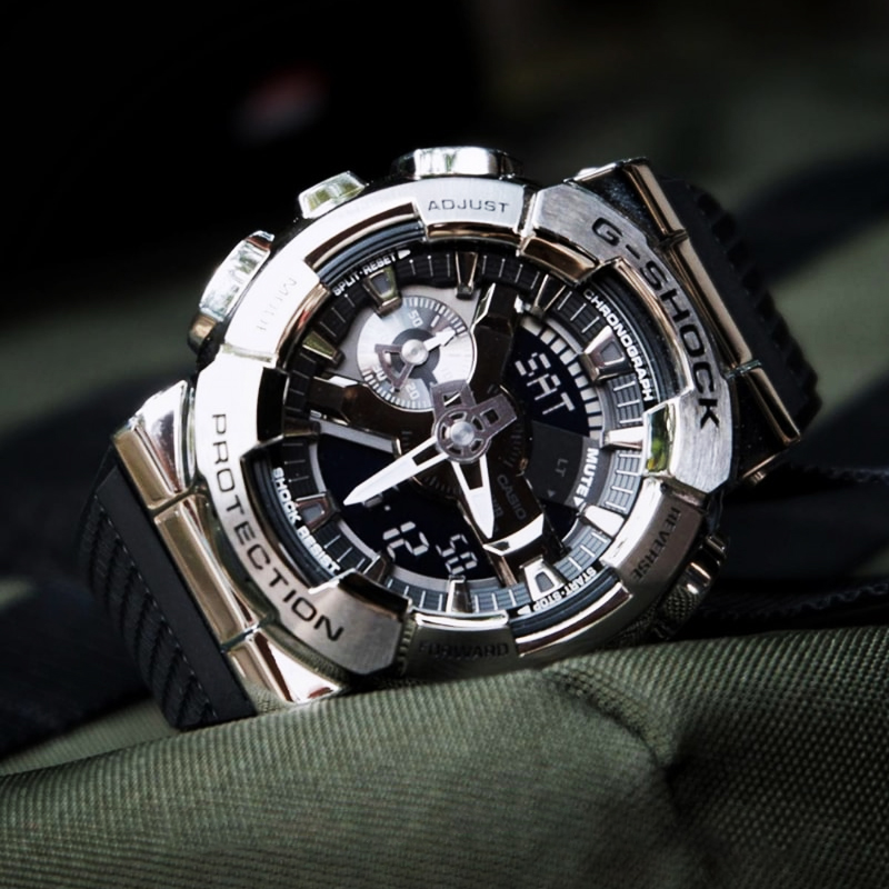 卡西欧小钢炮g-shock金属运动时尚防水多功能手表男女gm-110-1a