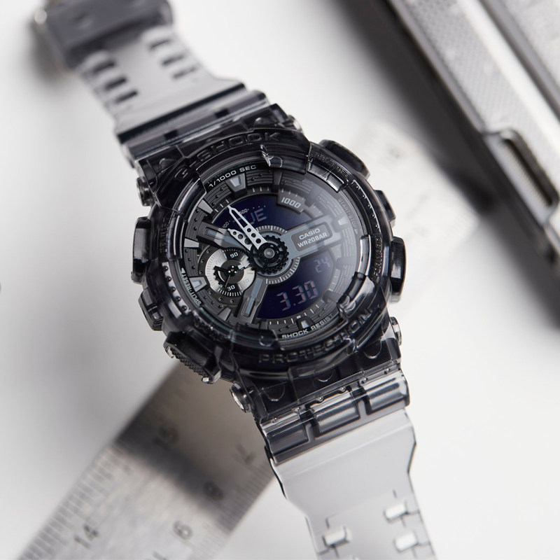 卡西欧黑刃半透明手表男2021新款休闲运动表ga-110ske-8a/2000ske
