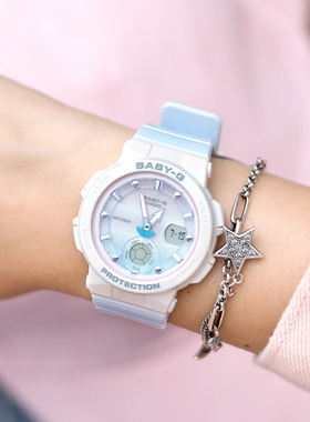 卡西欧baby-g沙滩旅行清新潮流运动防水石英手表女BGA-250-7A3/2
