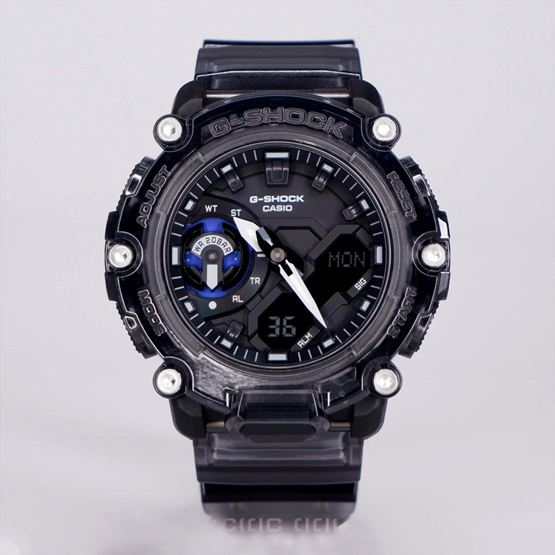 卡西欧手表男GSHOCK碳纤维运动防震防水透明手表GA-2200SKL-8A/4A