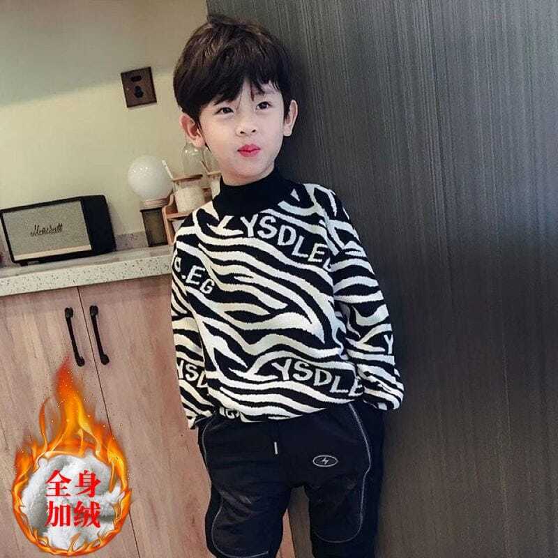 儿童装男童冬装加厚毛衣2025新款中大童男孩秋冬款套头洋气韩版潮