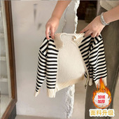 拉链外套 简约条纹针织衫 儿童毛衣2025秋新款 男女童时尚