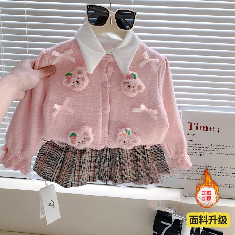 针织开衫童装韩国洋气冬季