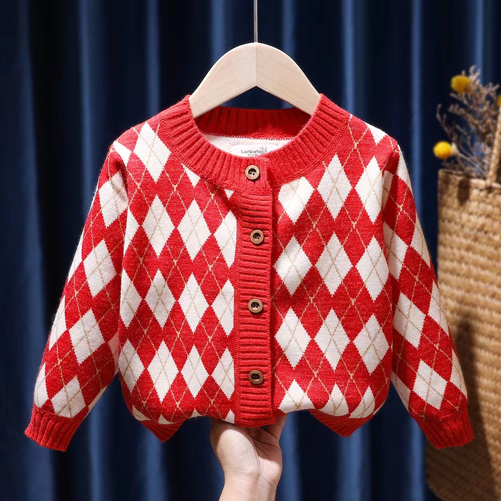 春秋新款中小童百搭风针织开衫