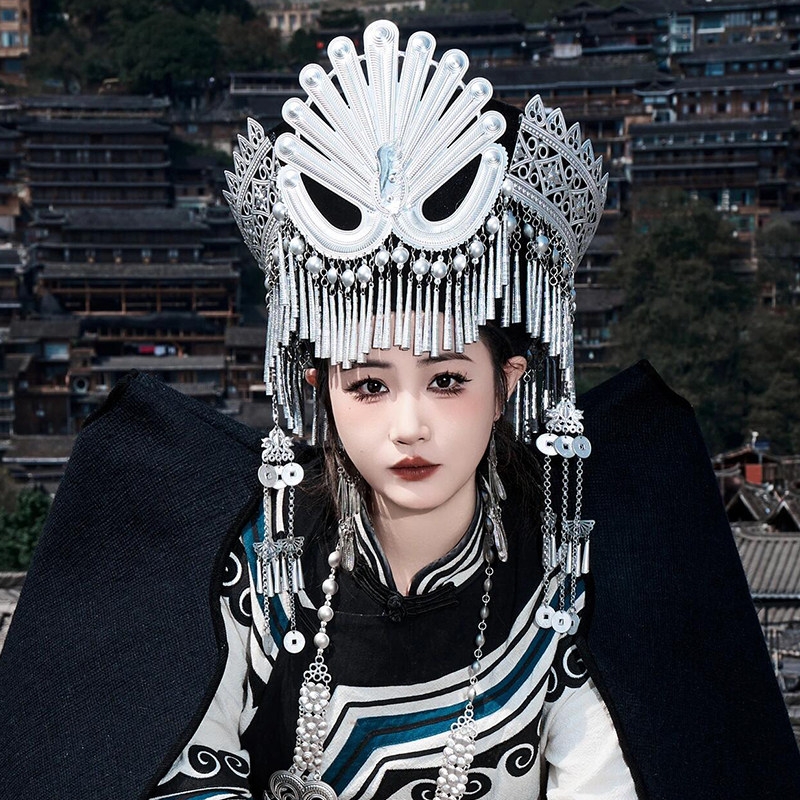 彝族帽子女头饰少数民族头冠发饰