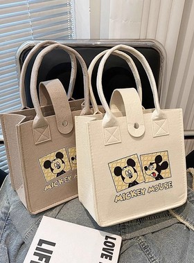 单肩包包女大容量手提包百搭学生上课通勤包手提袋子毛毡包小包包