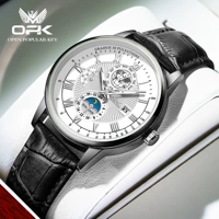 OPK8153 Черная кожаная черная раковина белый лицо Человек