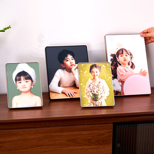 洗照片做成相框摆台照片定制摆台高级感儿童照加打印相片水晶相册